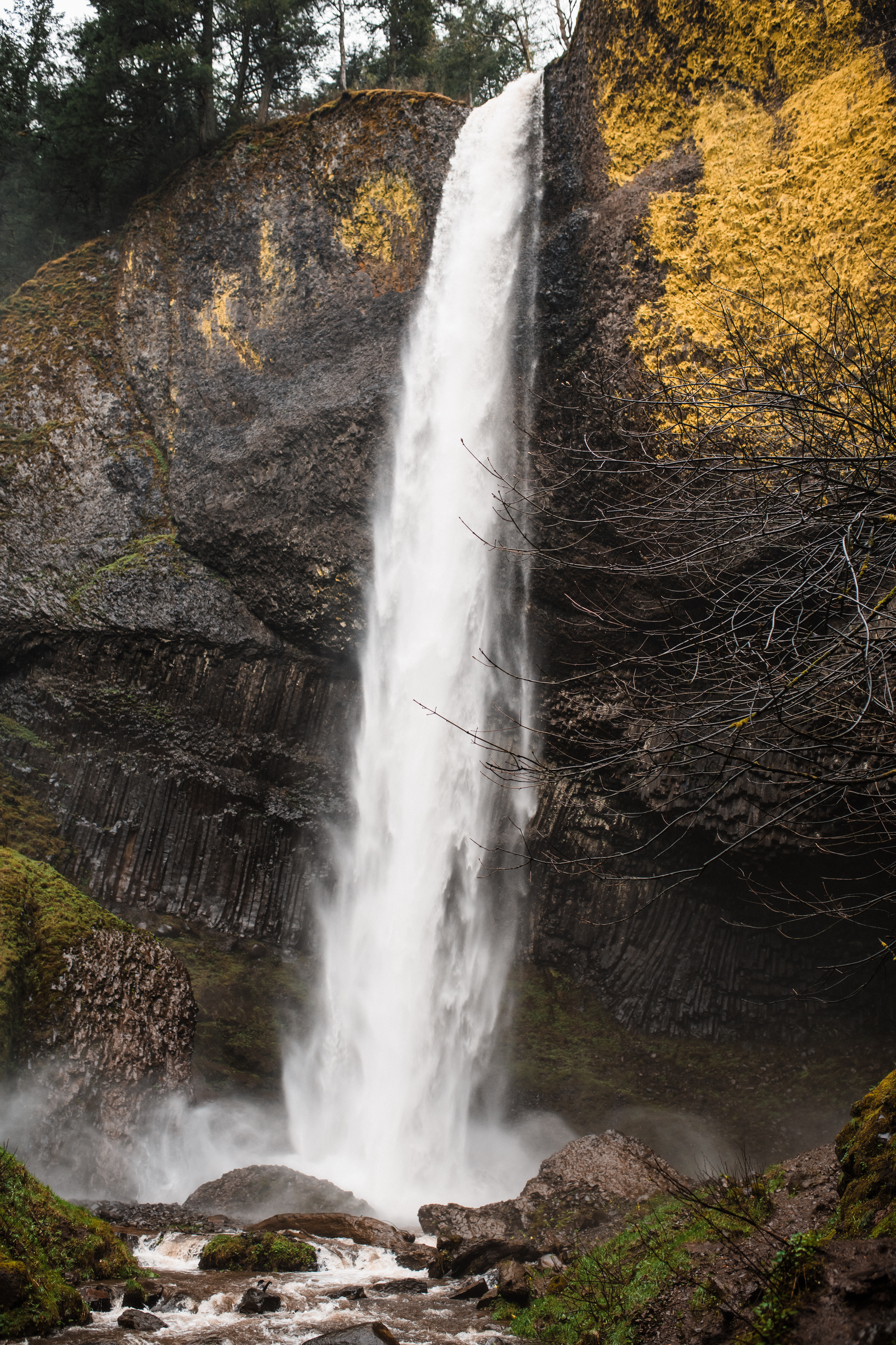 The Latourell Falls at the Columbia River Gorge, a dramatic backdrop for Oregon elopement shoot packages